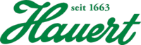 Logo mit grünem Schriftzug „Hauert“ und darüber dem Text „seit 1663“ in kleinerer Schrift.