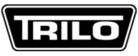 Das Bild zeigt das Logo der Marke „TRILO“ in weißen Großbuchstaben vor schwarzem Hintergrund mit abgerundeter weißer Umrandung.