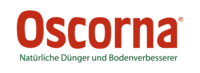 Logo von Oscorna mit dem Slogan „Natürliche Dünger und Bodenverbesserer“.